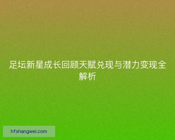 足坛新星成长回顾天赋兑现与潜力变现全解析