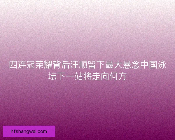 四连冠荣耀背后汪顺留下最大悬念中国泳坛下一站将走向何方 四连冠荣耀背后汪顺留下最大悬念中国泳坛下一站将走向何方
